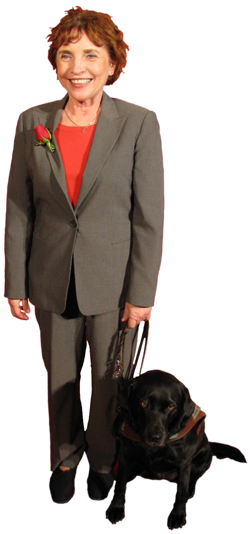 Carmen Apelgren and her guide dog, Val